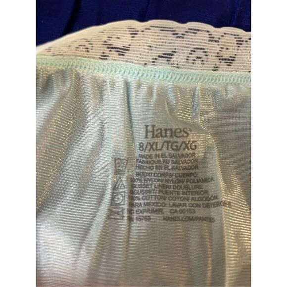 6 pairs Hanes size 8/XL nylon panties lot multi color NEW - Picture 5 of 6